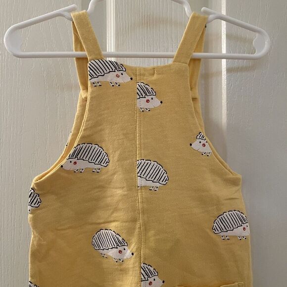Zara Baby Yellow Hedgehog Overalls Cotton Size 9-12 Months NWOT - Picture 8 of 10